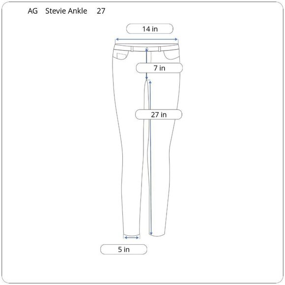 AG Anthropologie "The Stevie Ankle" Sateen Slim Straight Ankle Navy Pants 27 - Picture 7 of 7